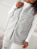 Women\'s fur vest, light gray 02114 - Online store - Boutique